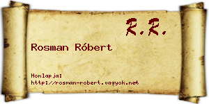 Rosman Róbert névjegykártya